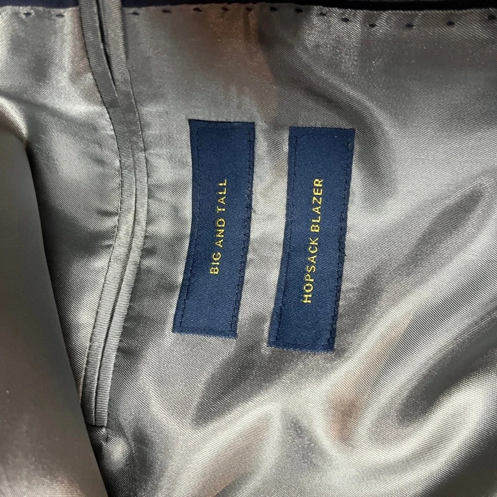 Stafford‎ Blazer Mens 52R Grey Hopsack Big and Tall Stretch Comfort Wool